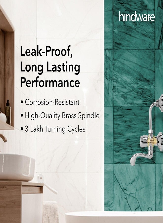 هيندوير خلاط حائط هيندوير كونتيسا بلس F330020CP للماء الساخن والبارد للحمام، مزود بفتحة لتركيب دش علوي وأنبوب منحني بطول 115 مم، مصنوع من النحاس المطلي بالكروم. - Image 3